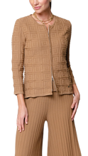 Zia Square-Detail Knit Jacket ; Mocha