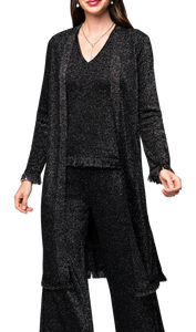 Ali Shimmery Duster / Coat ; Black Shimmer