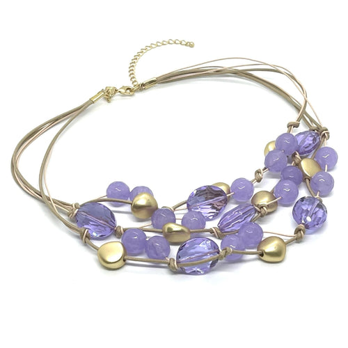 Lavender Jade And Crystal Torsade