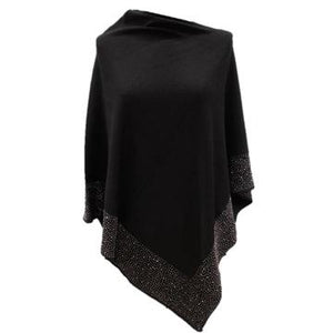 PONCHO WITH EMBELLISHED BORDER